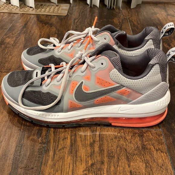 Nike Air Max Genome Mens Size 9.5 Light Bone Grey Bright Mango CW1648-004 EUC - Picture 3 of 13